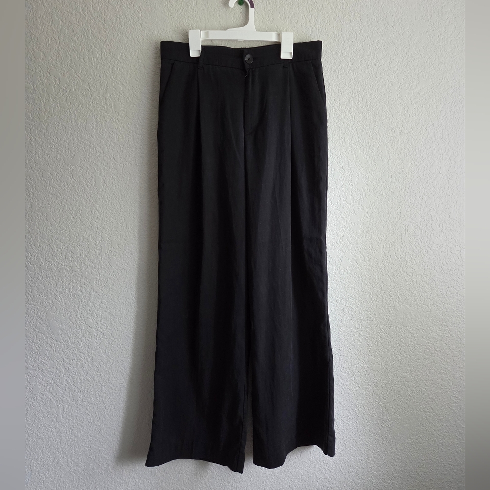 Zara wide leg black pants with pockets